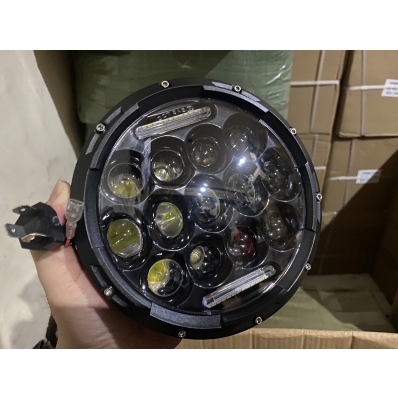 Lampu daymaker bulat 7inc 13LED WATERPROOF UNIVERSAL MOTOR MOBIL