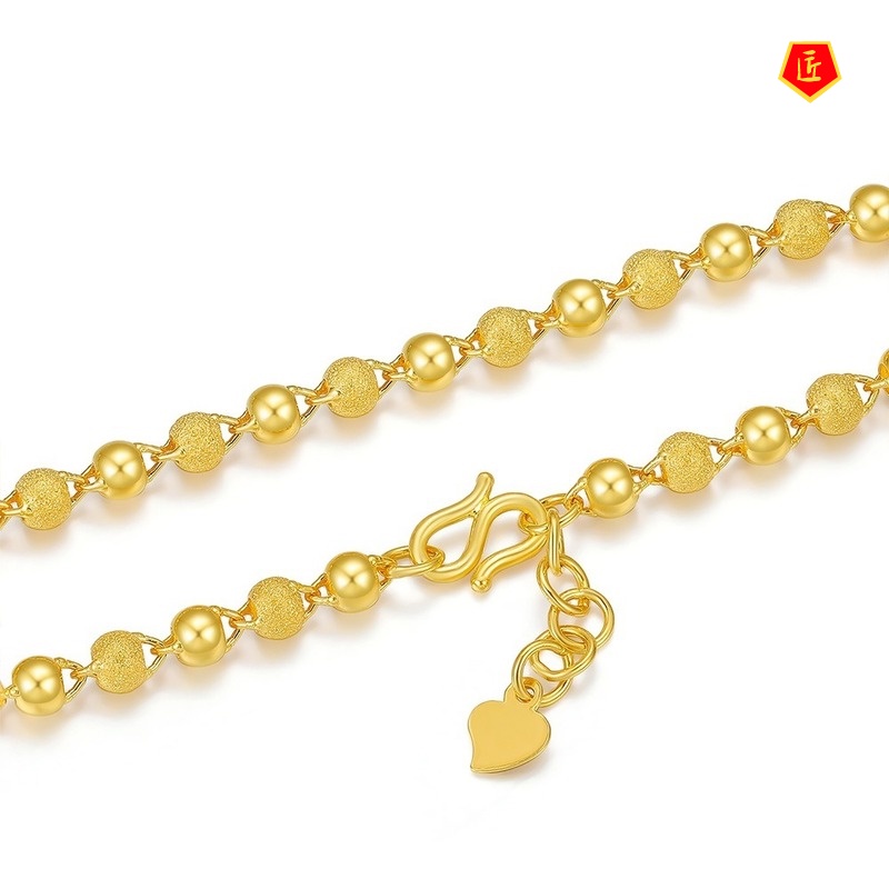 [Ready Stock]Stylish Glossy Frosted Beads Gold Bracelet