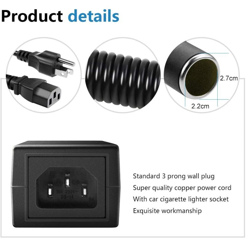 adaptor socket mobil 10a 12v car charger 220v AC to dc 12 volt 10 ampere vacum lighter 120w