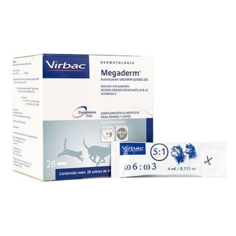 Virbac Megaderm 4ml box isi 28sachet / vitamin bulu virbac
