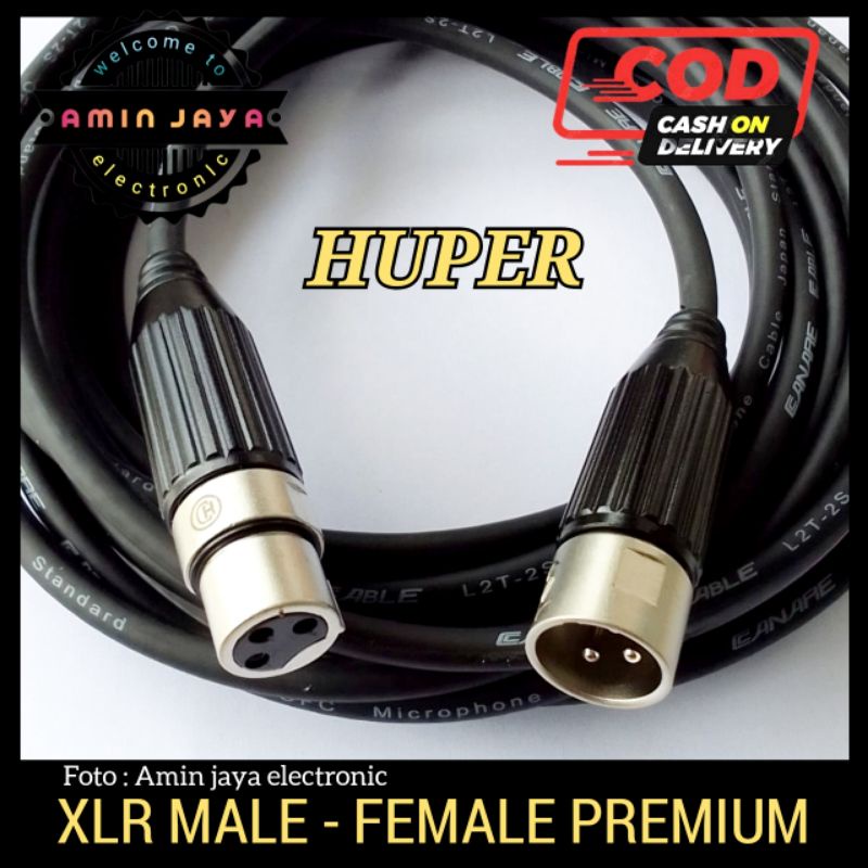 KABEL JACK XLR MALE TO FEMALE KABEL PHANTOM POWER HIGH PERFOMANCE