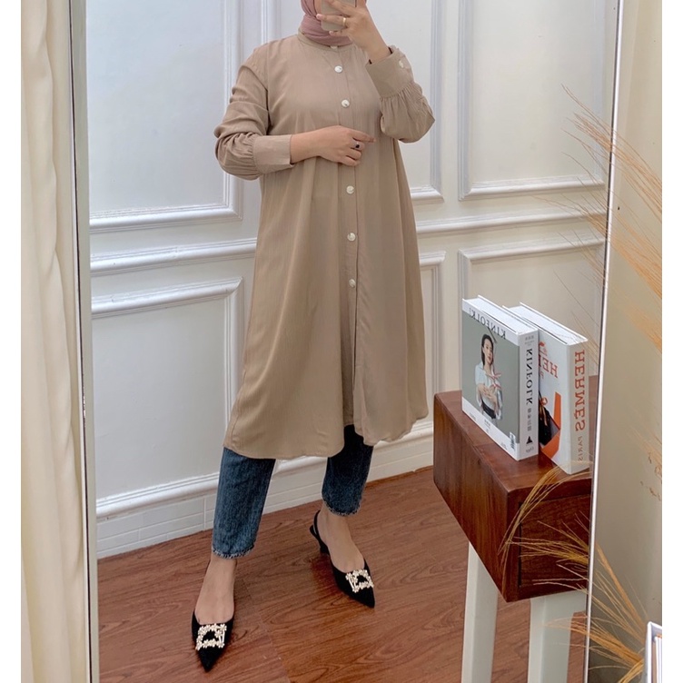 DIANA LONG TUNIK CRINKLE RAYON