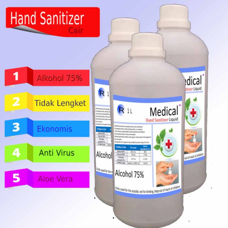 hand sanitizer cair 5 liter anti virus wangi buah segar alkohol 70-75% all varian(OC)