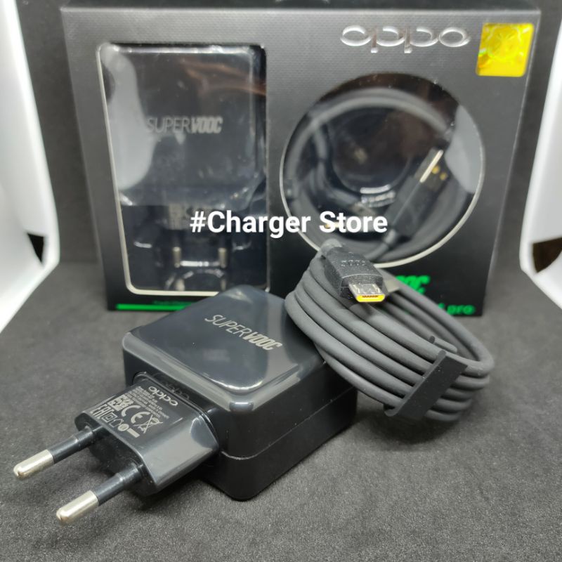 Charger Oppo Hitam 5V 4A Micro USB SUPER VOOC Fast Charging