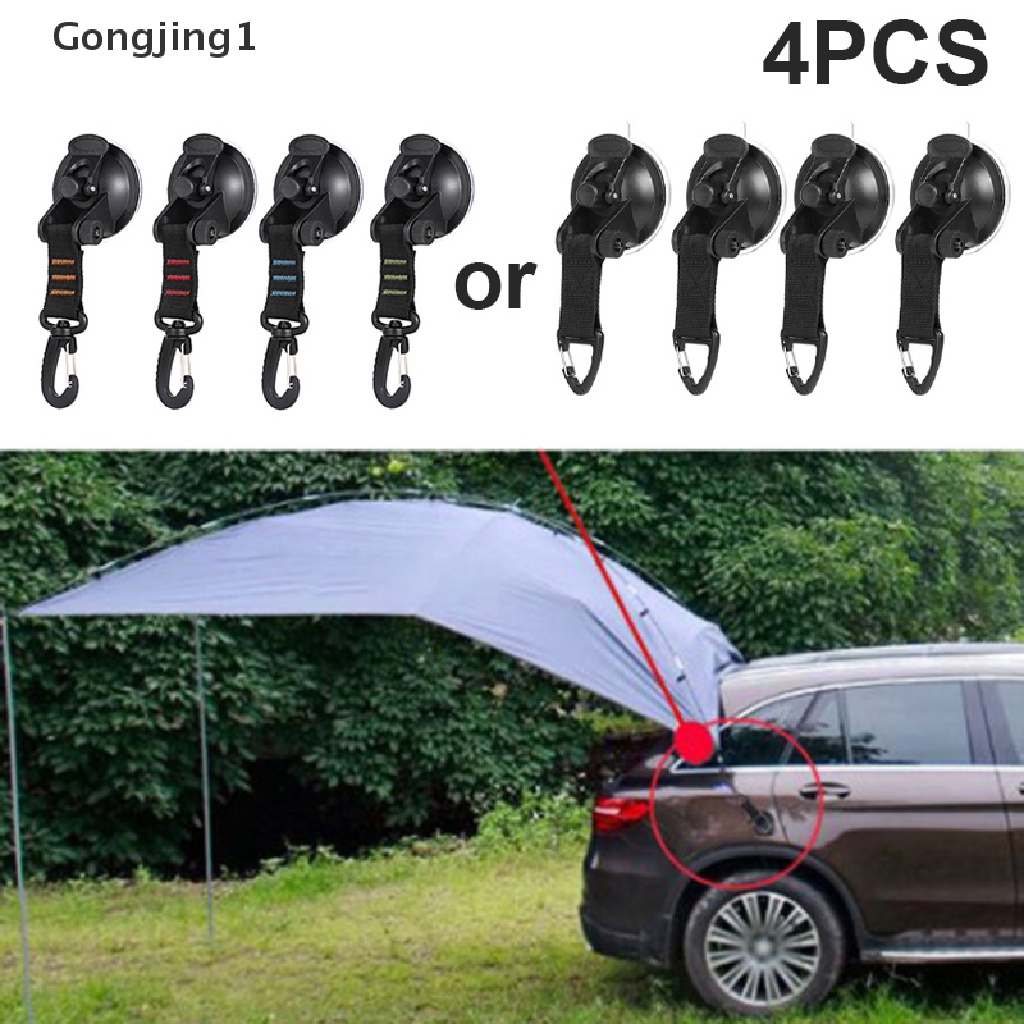 Gongjing1 4 Pcs Hook Pengait Terpal Dengan Kop Perekat Untuk Perlengkapan Camping Outdoor