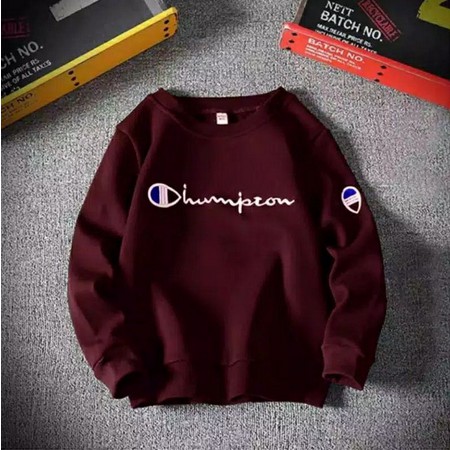 SWEATER CREWNECK C4MPION SCRIP LOGO PRIA &amp; WANITA (COD)