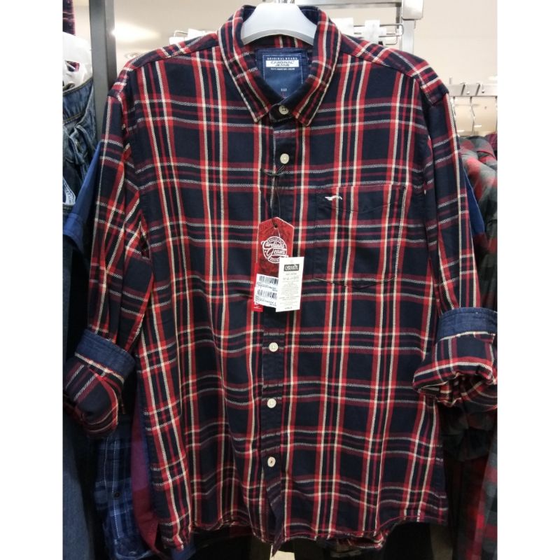 Cardinal jeans original mens CAKAI01855J 11A kemeja lengan panjang pria merah