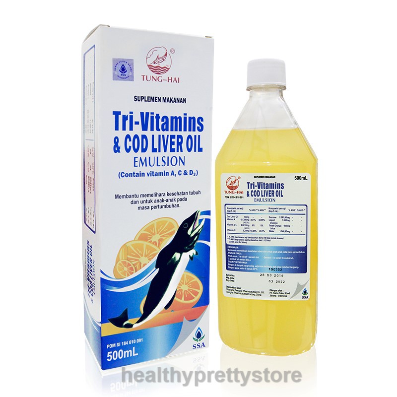 Tung Hai Tri Vitamins And Cod Liver Oil Emulsion 500ml Indonesia