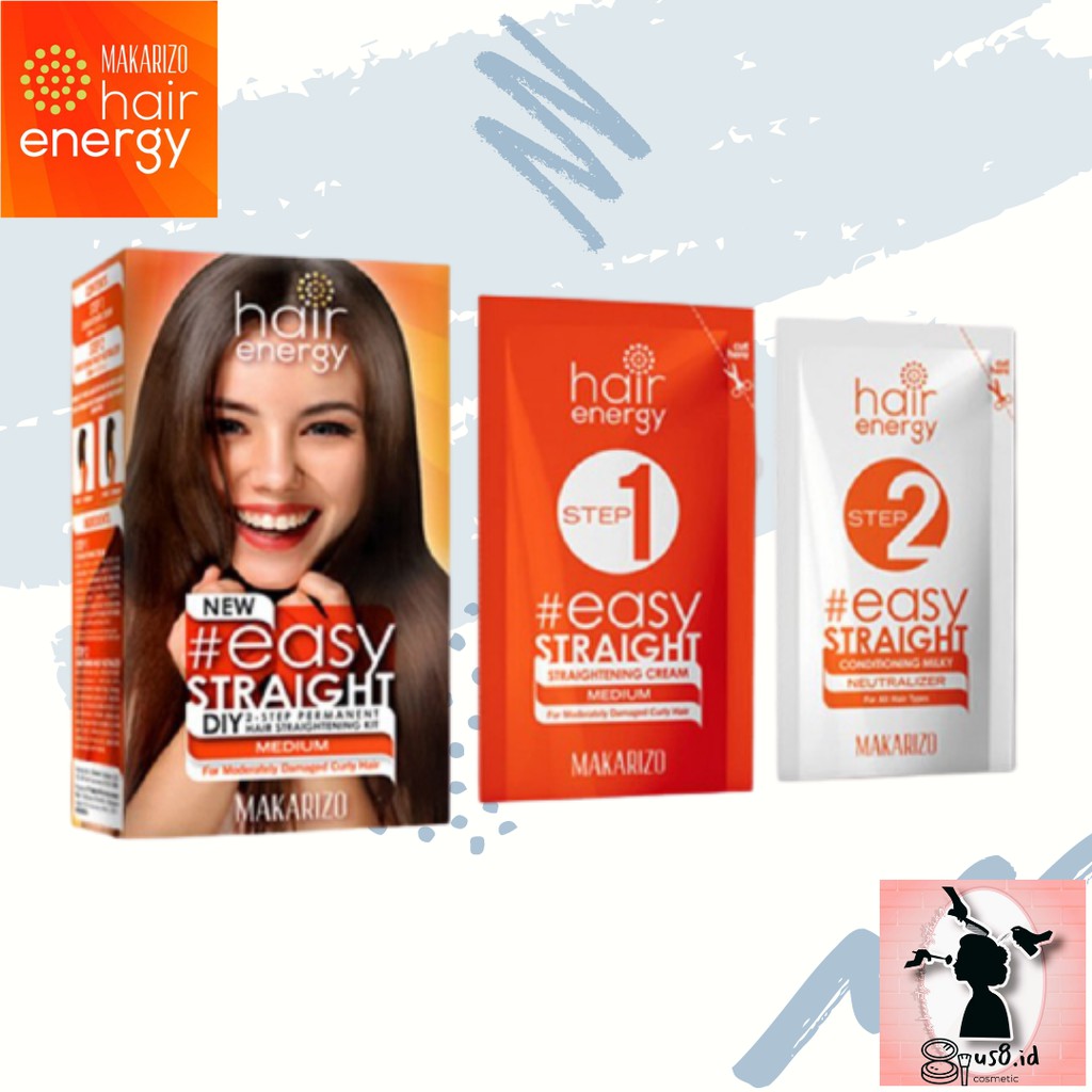 MAKARIZO Easy Straight DIY Kit | Pelurus Rambut EasyStraight | Mild Medium Strong 80ml 120ml