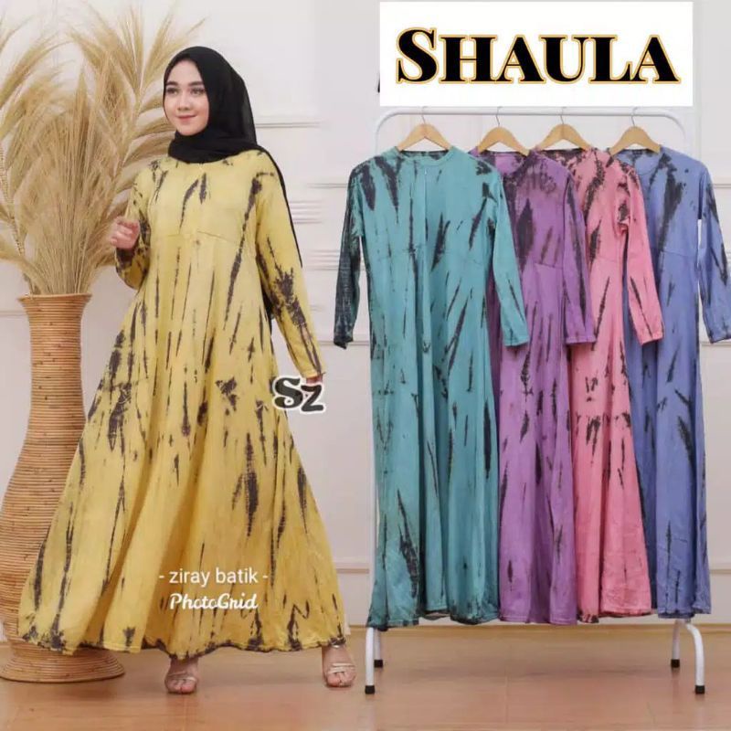 (COD) TERBARU DASTER LENGAN PANJANG TIEDYE SHAULA LD 110 PB 130 BAHAN KAOS JUMBO SYARI BUSUI