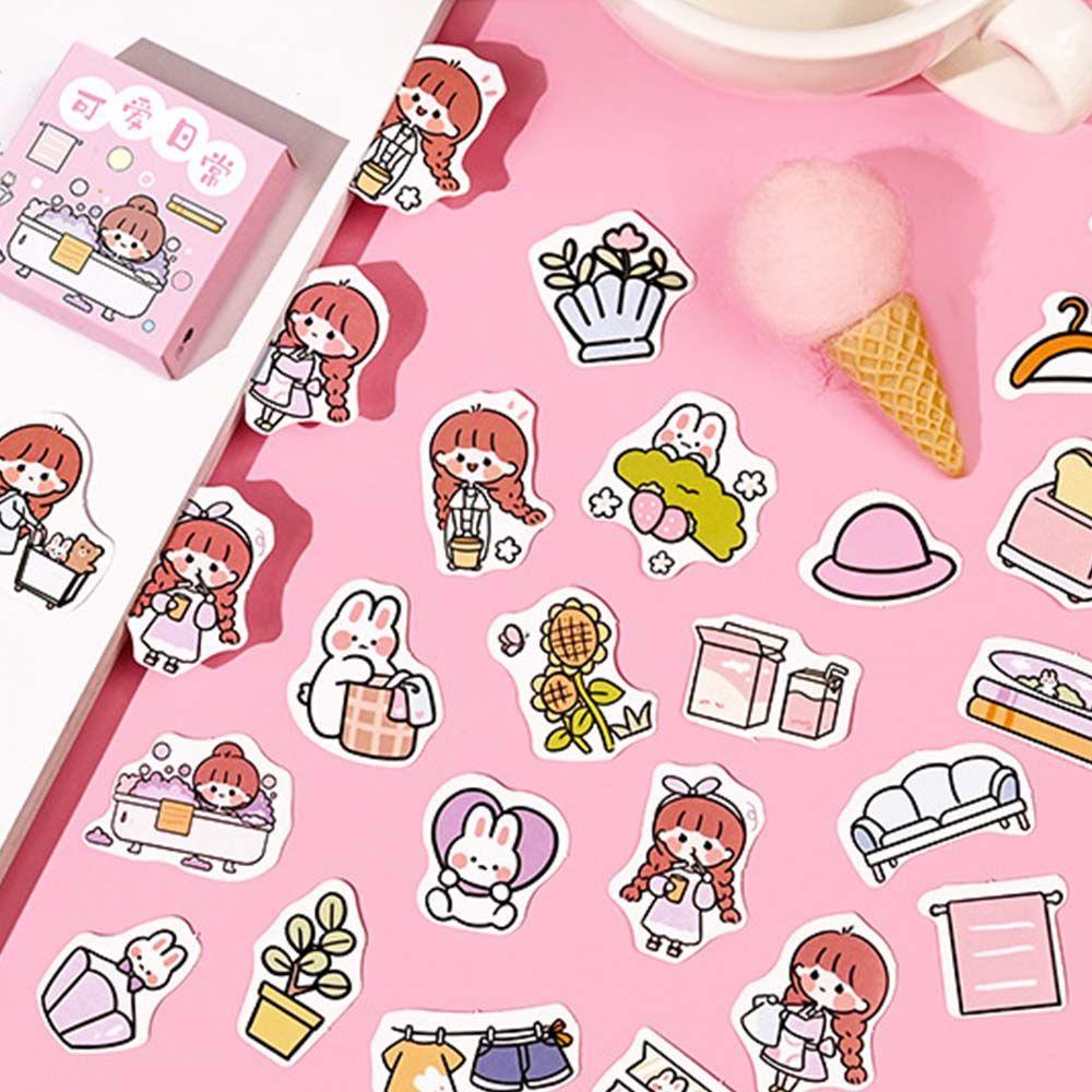 Agustina Kartun Stiker Set DIY 300 Pcs Stiker Hias Hadiah Siswa Foto Jurnal Stiker Scrapbooking Deacls