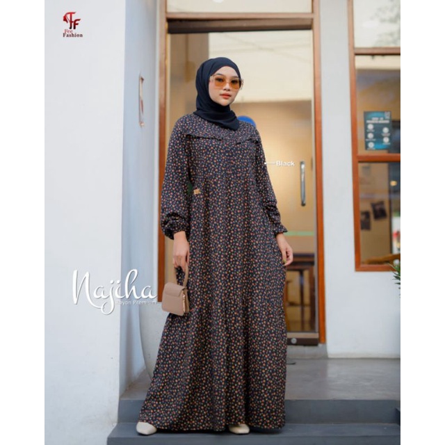 NAJIHA DRESS JUMBO LD 110 HARGA MURAH 117 BY FEE FASHION