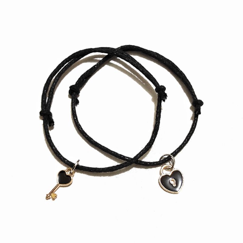 Gelang Pasangan Couple Kunci &amp; Gembok Key Padlock Handmade Bracelet