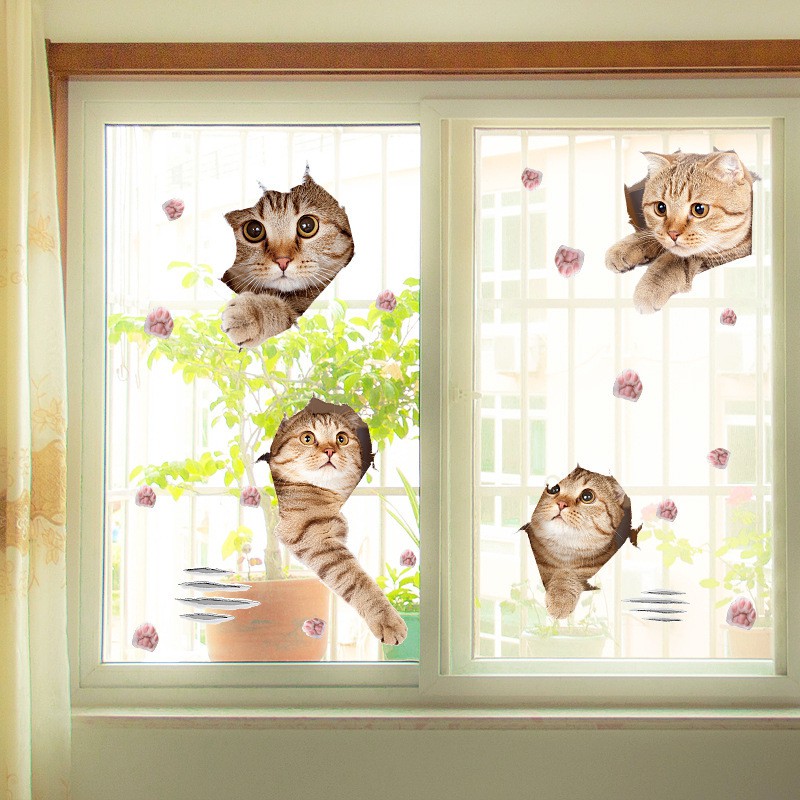 Reliza Wall Sticker Cut Cats Kucing Stiker Dinding LDR