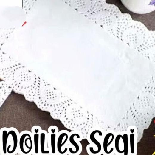 Kertas Alas Renda Paper Doilies Doyleys Alas Kotak Kue Segi 6.5x9"