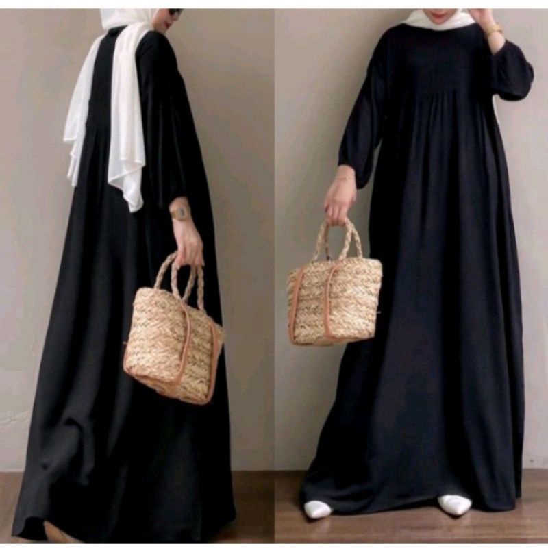 PAKAIAN WANITA GAMIS BAJU WANITA GAMIS JUMBO TANGAN PANJANG BAHAN RAYON PREMIUM LD 120CM NON BUSUI