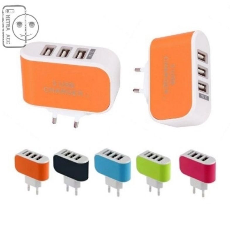 Kepala Charger / Palak Casan Hp Samsung Xiaomi Oppo Vivo 3.1A 3USB