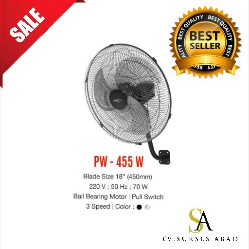 Maspion PW-455 Wall Fan Power Fan KIPAS ANGIN DINDING MASPION PW 455 W Termurah Surabaya Kipas Angin