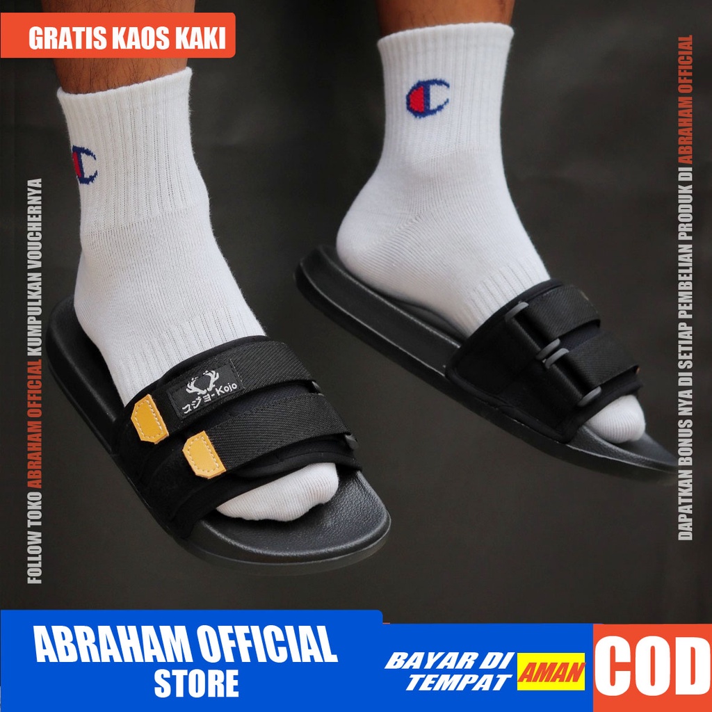 Sandal Slide Pria Kasual Flip Flop Cowok Keren Original Distro Korean Style