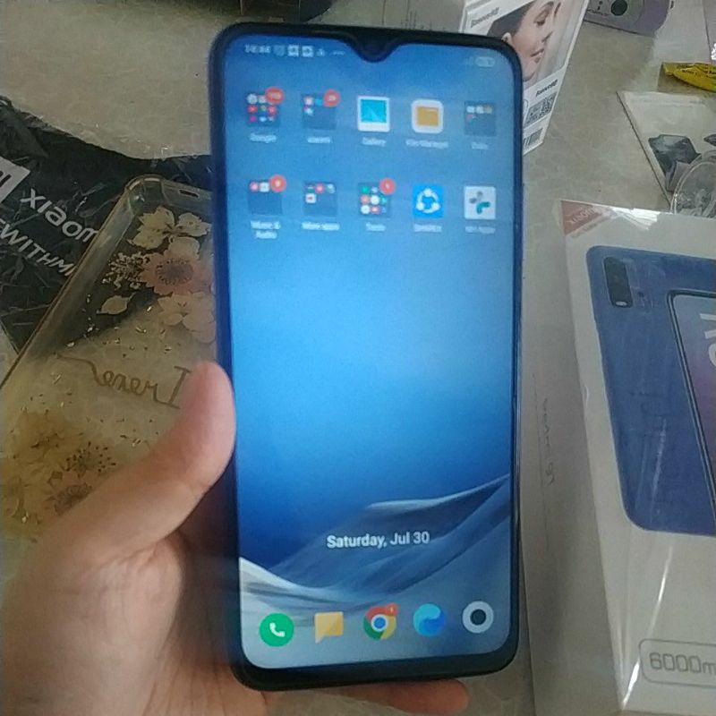 HP Redmi 9T 6GB/128GB warna Biru - second bekas