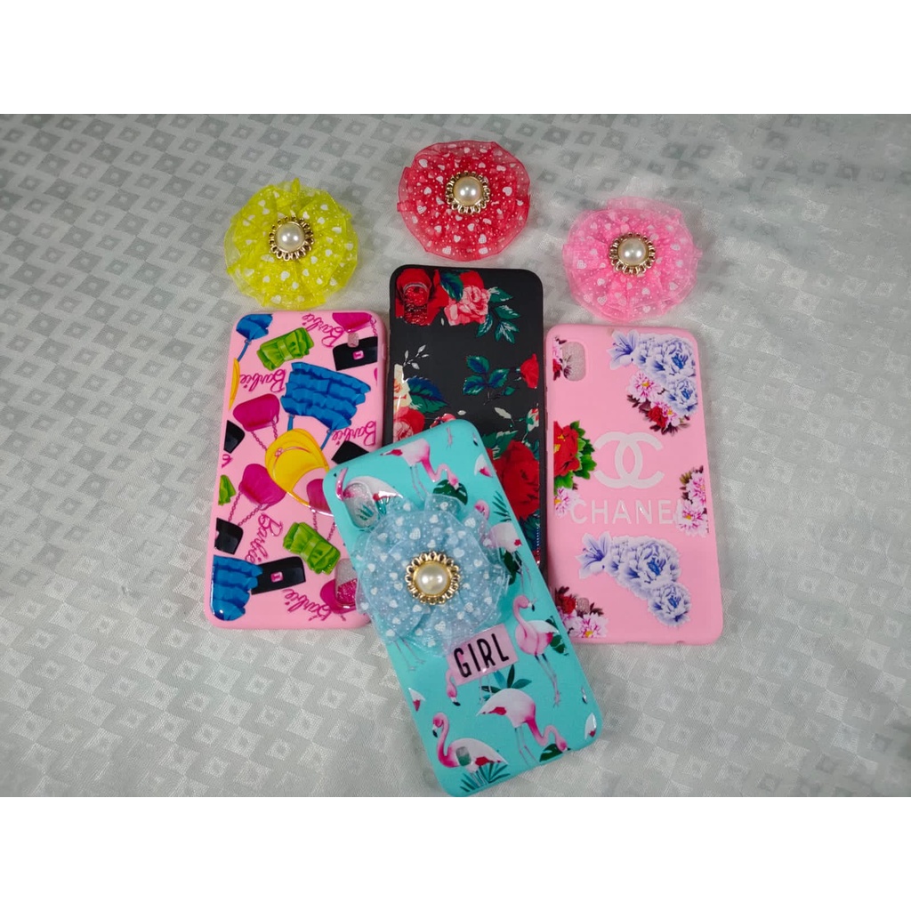 SOFT CASE KARAKTER POPSOCKET BUNGA 5D SAMSUNG A20 / A30