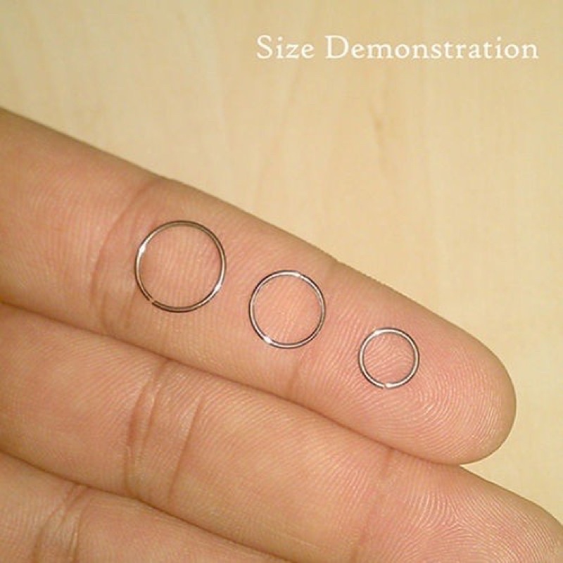 Anting hidung ring STAINLESS STEEL anti luntur 6mm-8mm-10mm / anting ring / ring nose