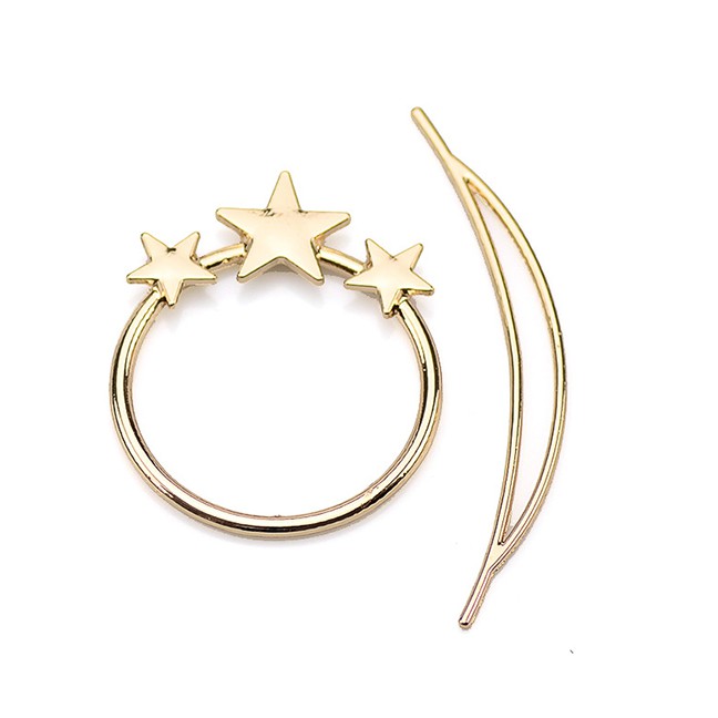 LRC Jepit Rambut Fashion Circle Size Star Hairpin F4189X