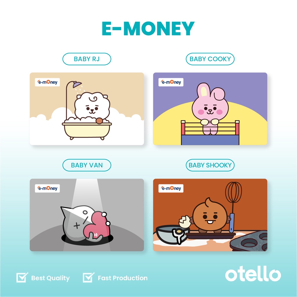 Kartu eMoney Baby BT21 e-Money Card BTS eToll Mandiri BT 21 Karakter BTS Army Bangtan Kpop Korea