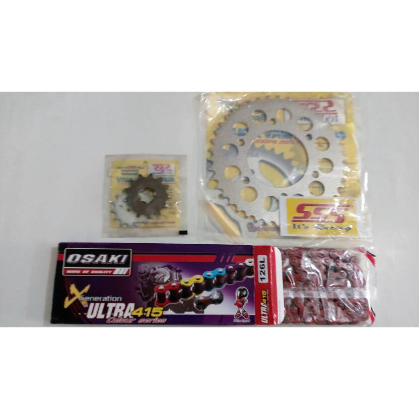 Gir Gear set girset gearset SSS 415 Vixion, rantai Osaki 415