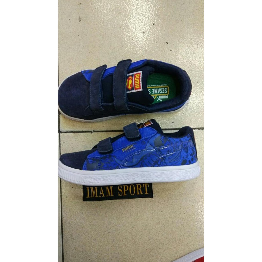 SEPATU PUMA SESAME SUEDE BASKET KIDS ANAK ANAK SEPATU SEKOLAH BLUE