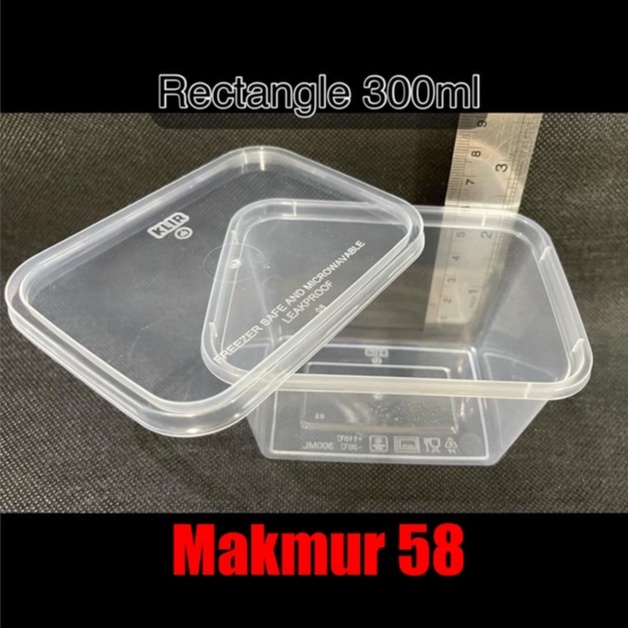 Thinwall Klir  Persegi / rectangle / rec 300 ml / / box Plastik / Wadah Plastik / Kotak Puding