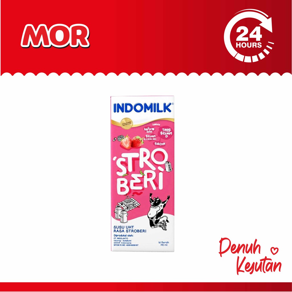 

INDOMILK Susu UHT Rasa Stroberi Milk Strawberry Kotak 180 ml