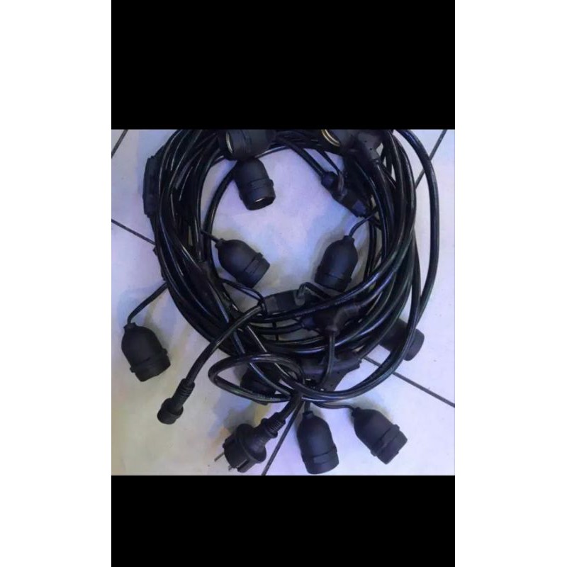 Kabel Fiting Lampu Cafe Gantung 5 Meter 5 dan 10 Fiting Lampu Taman