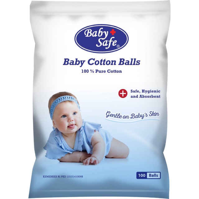 Baby safe kaps bulat isi 100 cb050 - cotton ball