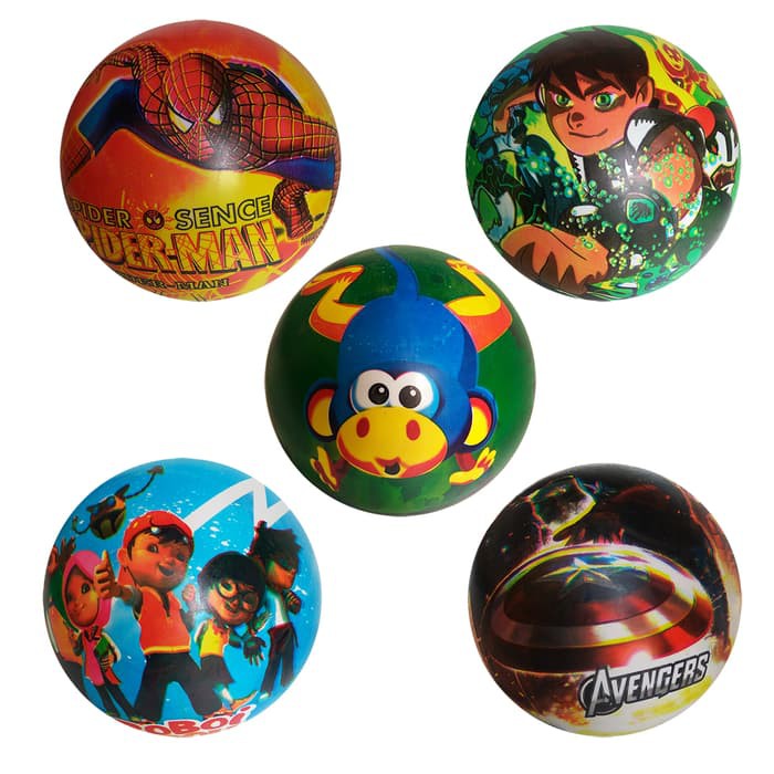 Mainan Anak Laki-laki Bola Karet Tiup Motif Bola Karakter