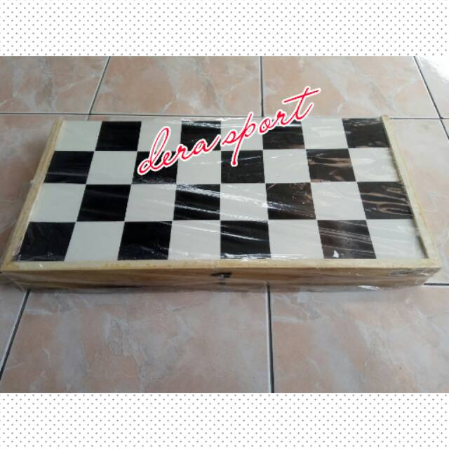 Papan catur bidak kayu panjang 50 cm (jumbo)