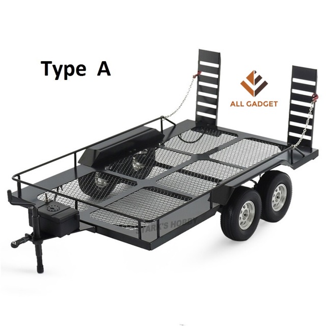 Truck Trailer Hauler Dual Axle Metal Accessories Bak Gandeng Anhang Kit Rc Crawler Adventure 1/10