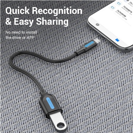 Vention Kabel Adapter Micro Usb Ke Usb Otg 480mbps Male Ke Female Untuk Smartphonetablet