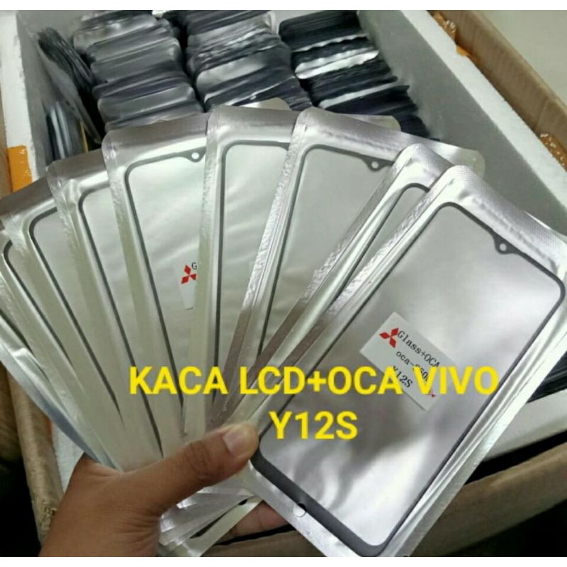 Touchscreen Tc Ts Kaca Depan Glass Oca Kaca  LCD VIVO Y12S ORIGINAL