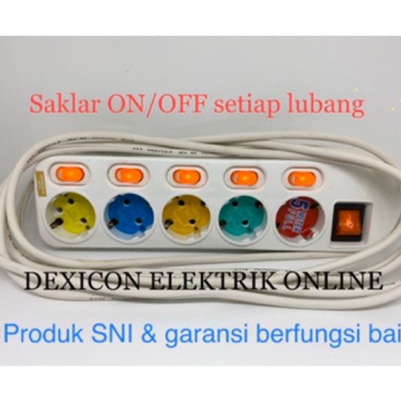 Stop kontak multipro 5 LB+5 mtr/stop kontak/terminal listrik/colokan listrik/sambungan kabel listrik