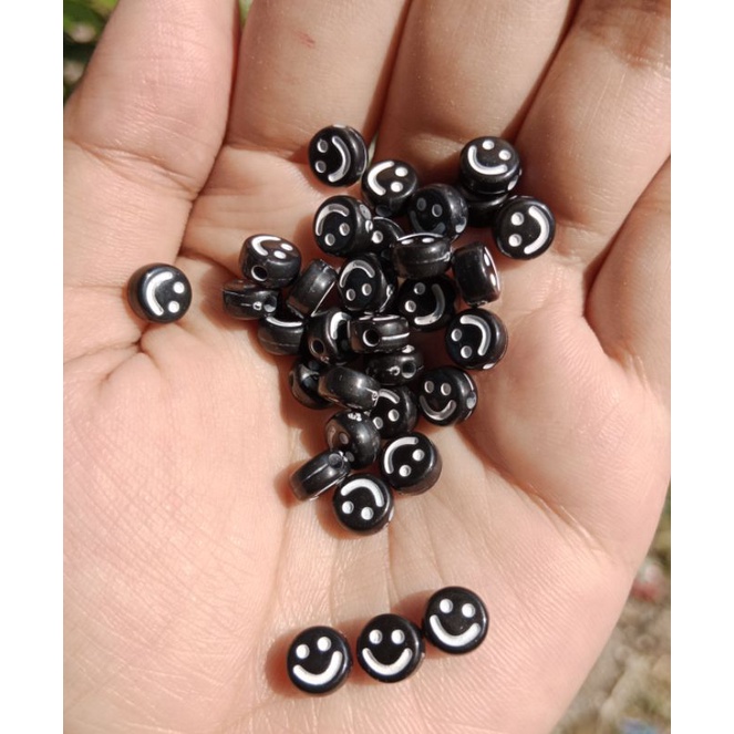 10gram Manik Mote Smile Hitam Kecil 6mm
