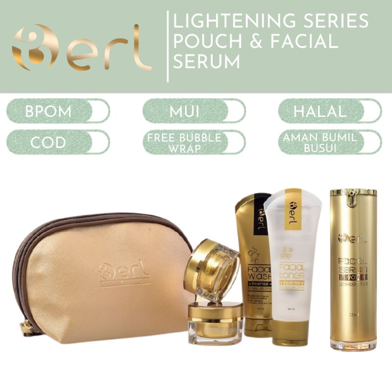 Skincare BPOM Halal Skincare Berl Paket Pencerah Wajah Lightening Series B Erl Cosmetic Serum Wajah 