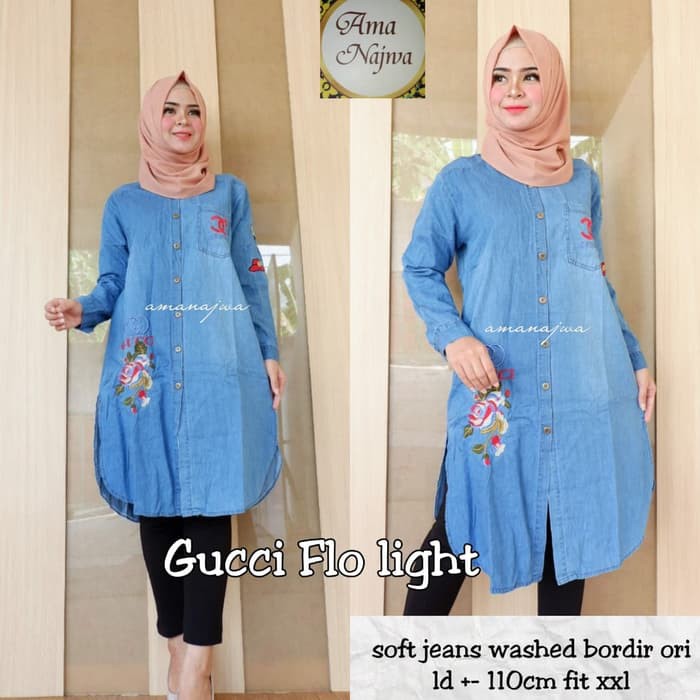 PROMO DISCOUNT BAJU ATASAN WANITA KULIAH  stok masih sis klik beli segera kirim - gucci flow tunik