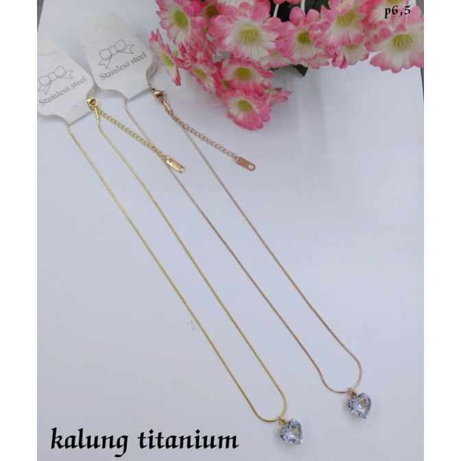 Fourfashion Kalung Titanium Dewasa Motif Love Kekinian S220