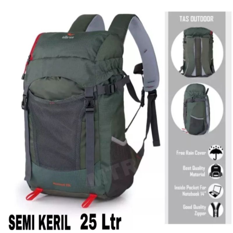 TAS RANSEL SEKOLAH PRIA/WANITA SEMI KERIL ELBRUS ORIGINAL, BONUS RAINCOVER