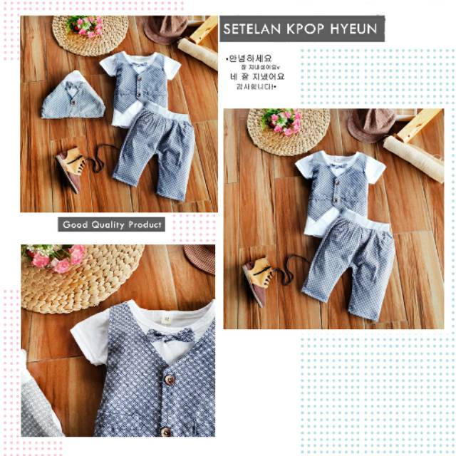 Baju Setelan Kaos Anak Laki-laki Vest / Rompi Import Murah