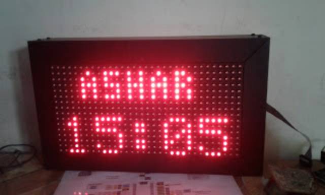 Jam waktu sholat JWS led P10 red untuk shodaqoh