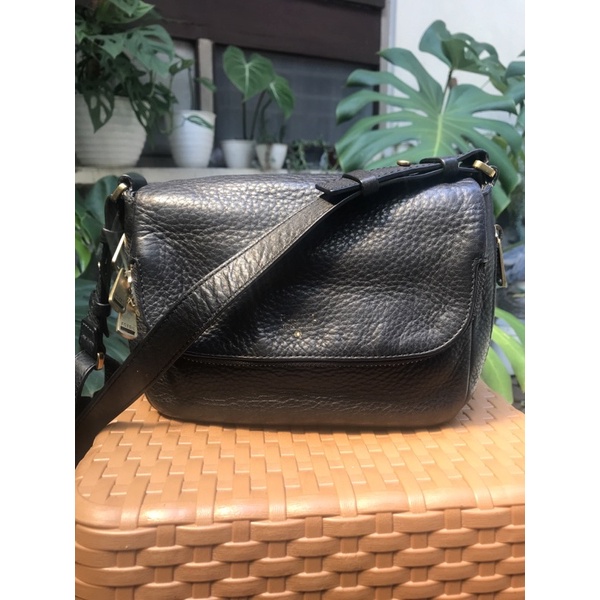 preloved fossil preston mini black original tas slempang hitam mini kulit ori barang langka rare ite