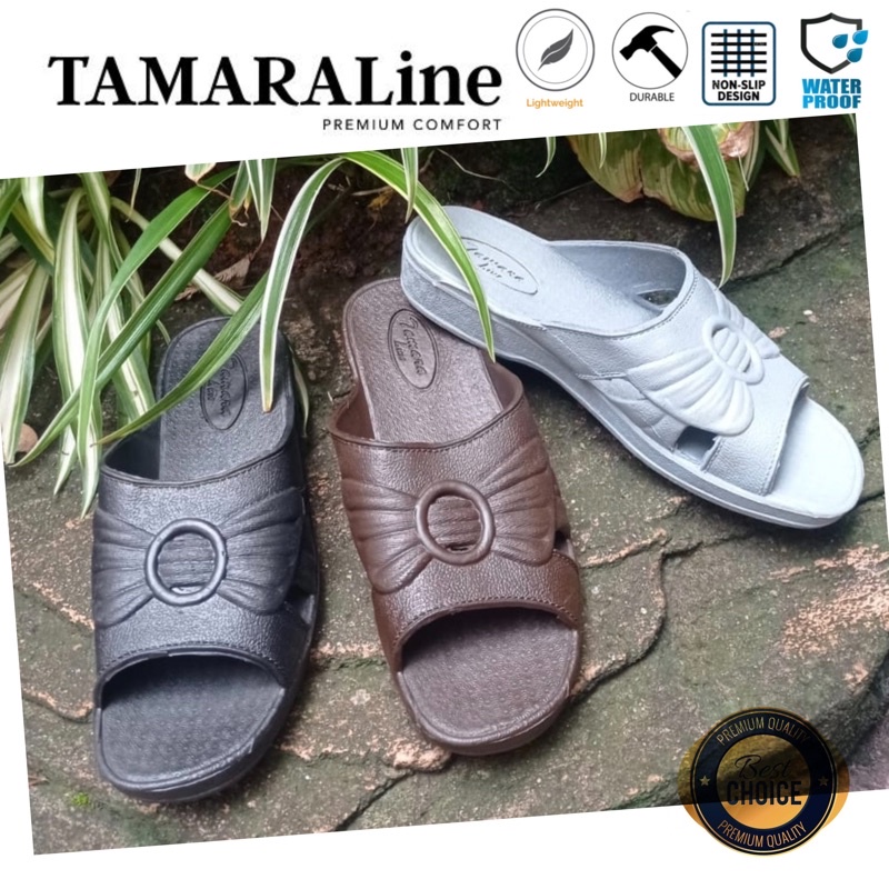 Sandal Selop Slide Slip on Karet Wanita Dewasa / Remaja - TAMARALINE 102 / Bahan Premium Lentur Empuk Ringan Kuat Anti Slip Anti Air / Model Sandal Casual Santai Rumah Hotel Outdoor Kamar Mandi Kondangan Murah Original