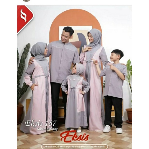 Seply Eksis 187 Minimal Grey Meyra 80 Kaseo 151 Selia 109 Kliko 110 Baju Muslim Gamis Sarimbit Keluarga Family Series Terbaru Ori